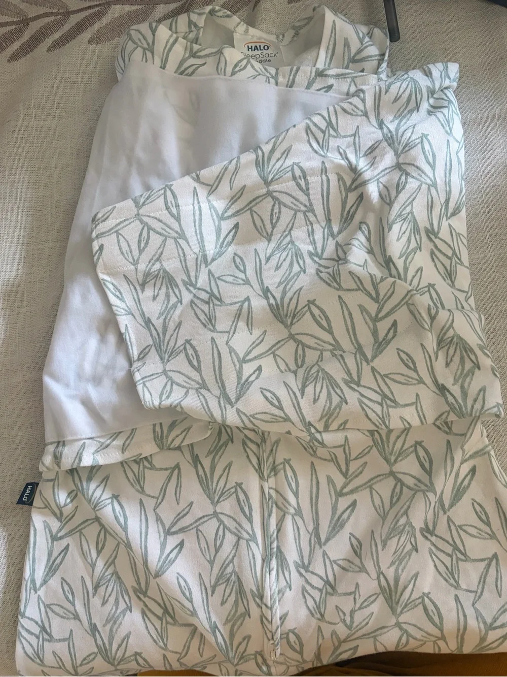 Halo Sleepsack Swaddle with Sage Leaf Print